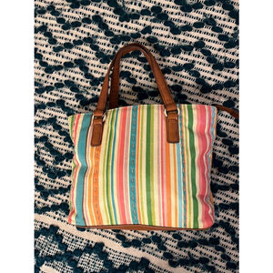 Vintage Fossil Multicolor Leather Satchel